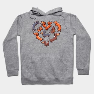 Sausage Dog Heart Dachshund Love Hoodie